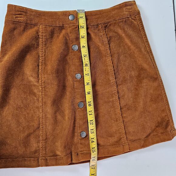 Jay Jays Corduroy Skirt Womens Sz 10 Brown Button Down Hippie Boho cottagecore - Picture 8 of 8